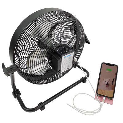 ΣΥΝΕΧΉΣ επαναφόρτιση φορητό 12inch ανεμιστήρων πατωμάτων KCoolVent K12DF βιομηχανική κίτρινη/ο Μαύρος